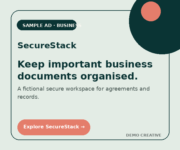 Sample SecureStack business document advertisement