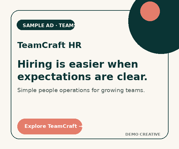 Sample TeamCraft HR advertisement