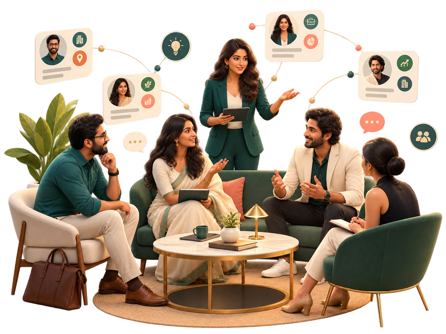 Indian founders, business owners and professionals sharing context in a hosted XTribe conversation