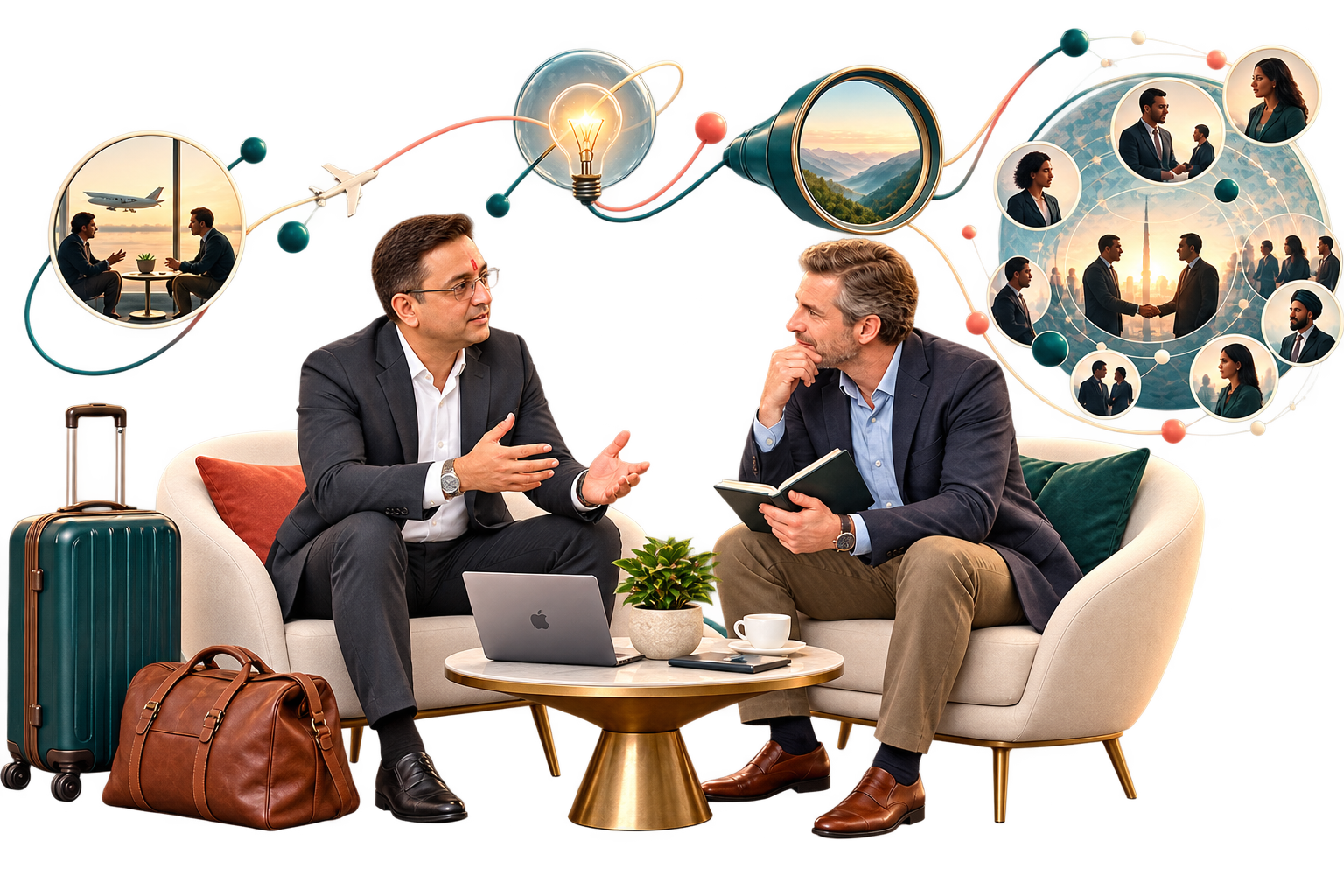 A business conversation between two people from different backgrounds