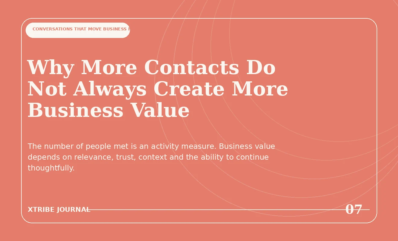 Editorial illustration comparing many contacts with a smaller number of valuable business relationships